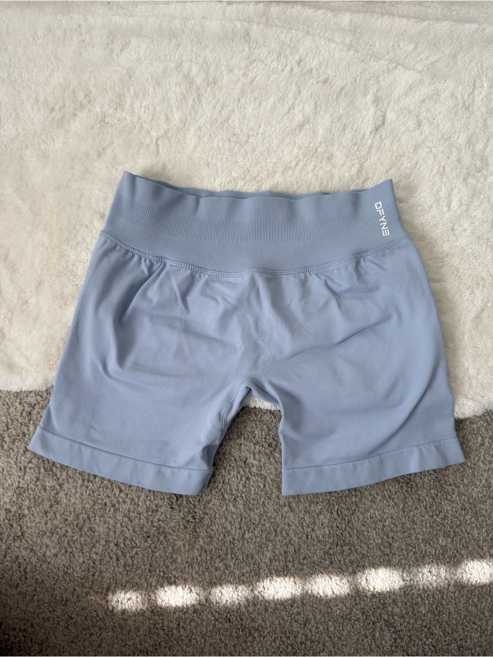 Dyne Dusty Blue High-Waist Bike Shorts for Women^